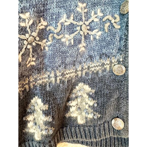 Christopher & Banks Winter Snowflake Cardigan Kids Large - Picture 3 of 7